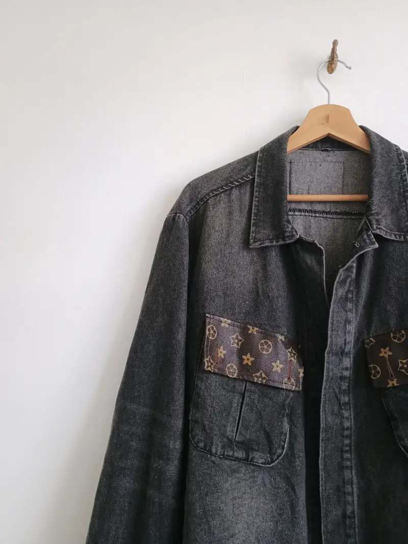 Chaqueta de mezclilla negra XL - 2