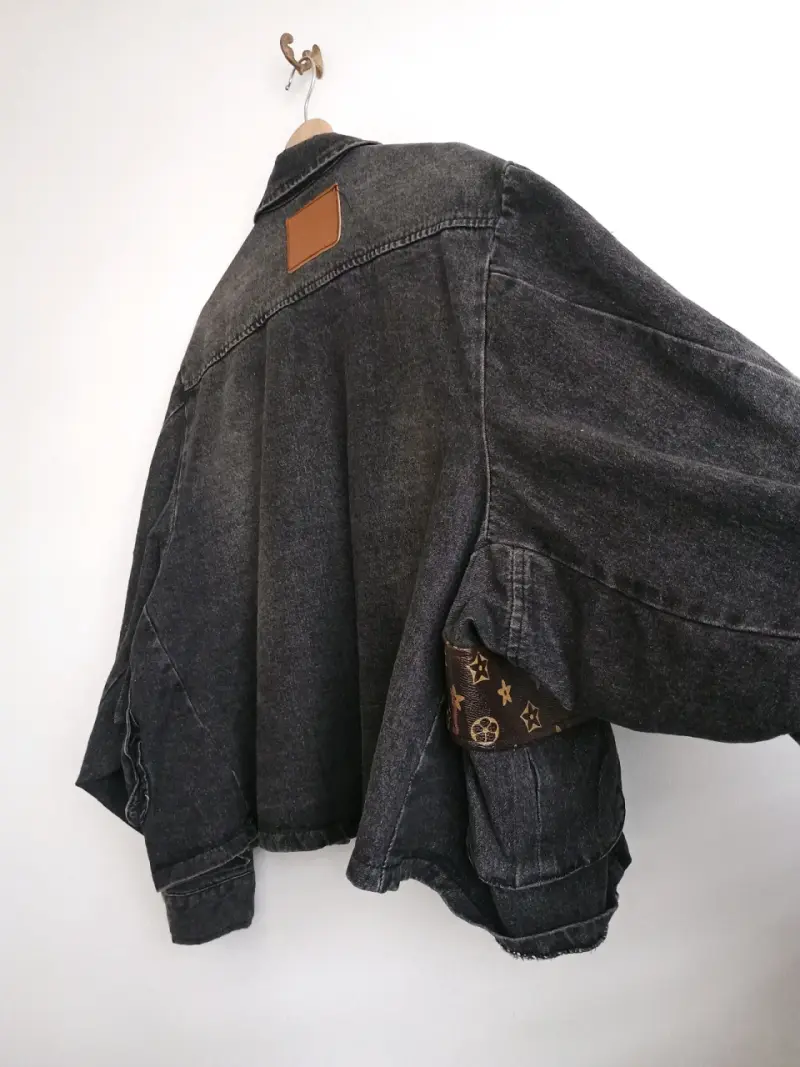 Chaqueta de mezclilla negra XL - 6
