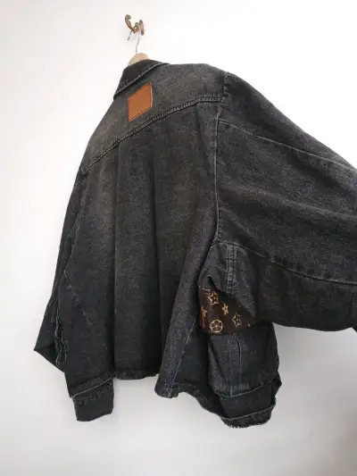 Chaqueta de mezclilla negra XL - miniatura 6