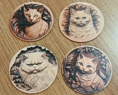 Posavasos redondos con diseño de gatos - miniatura 1