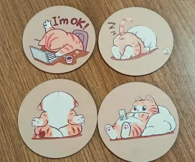 Posavasos redondos con diseño de gatos - miniatura 5