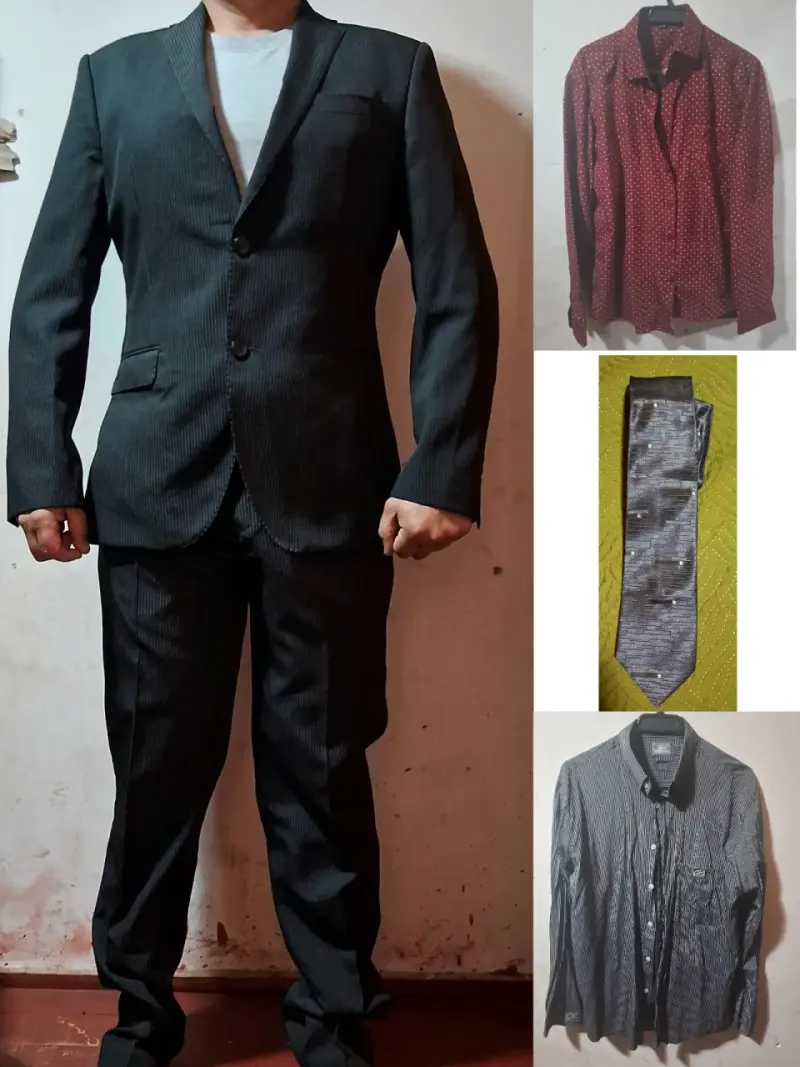 Traje formal para hombre con camisa y corbata