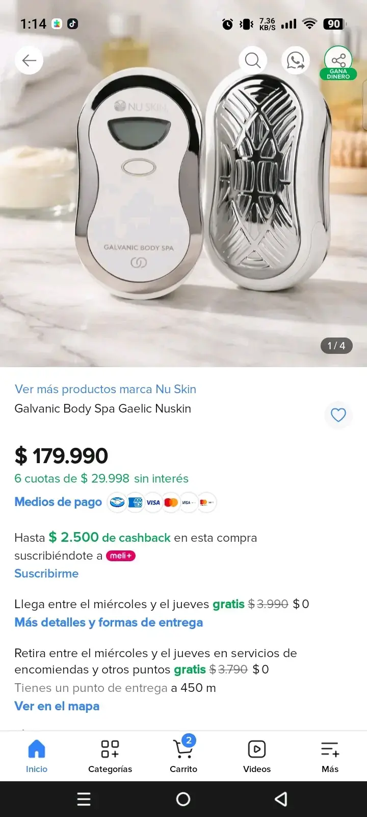 Galvanic Body Spa con Gel Corporal Nu S - 3