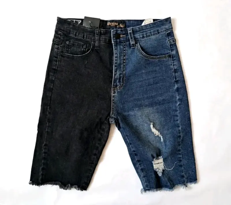 Shorts de mezclilla desgastados para mujer - 2