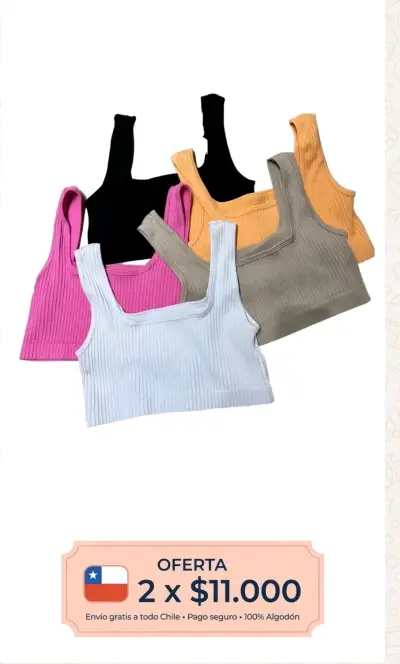 Pack de tops de algodón en colores vivos - miniatura 1