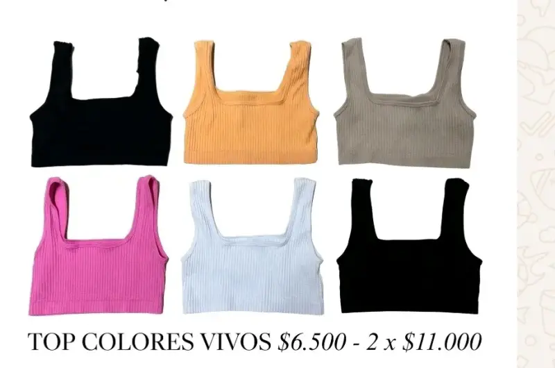 Pack de tops de algodón en colores vivos - 2