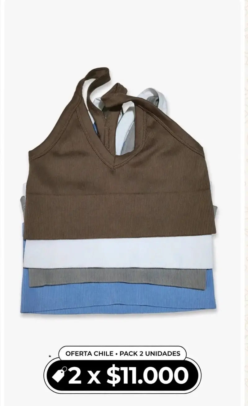 Pack de 2 tops de tirantes en varios colores
