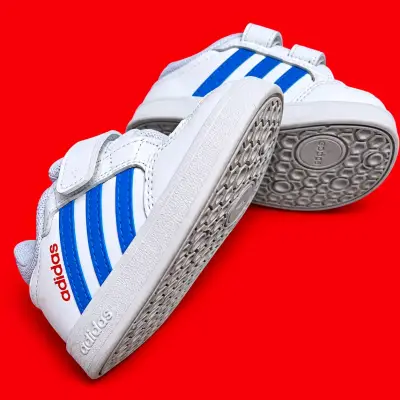 Zapatillas deportivas para niños Adidas blancas y azules - miniatura 2