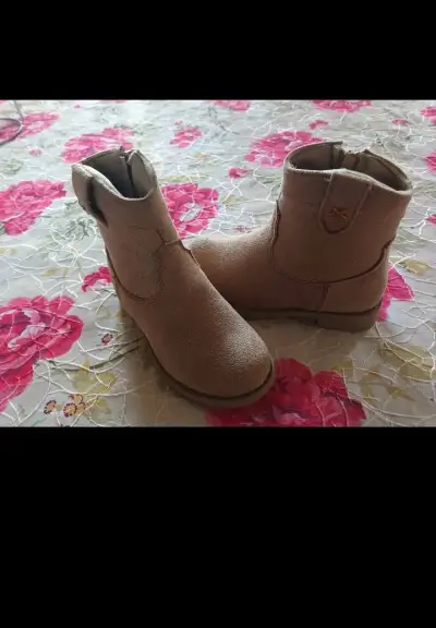 Botas de gamuza beige para niños - miniatura 1