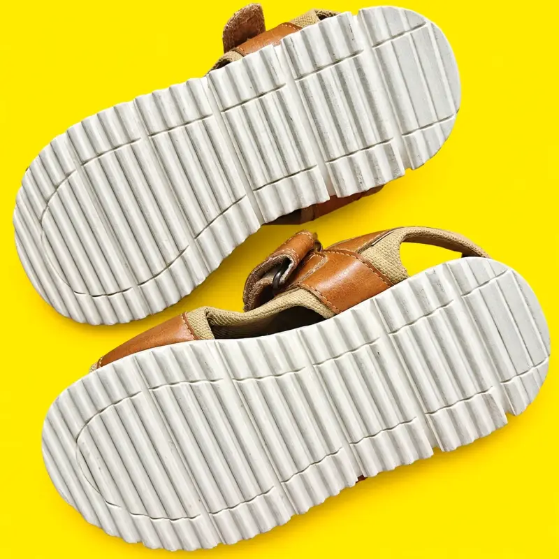 Sandalias de cuero para niños color marrón t 28 - 2