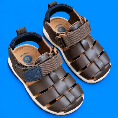 Sandalias de Niño Marrón con Velcro t 21 - miniatura 1