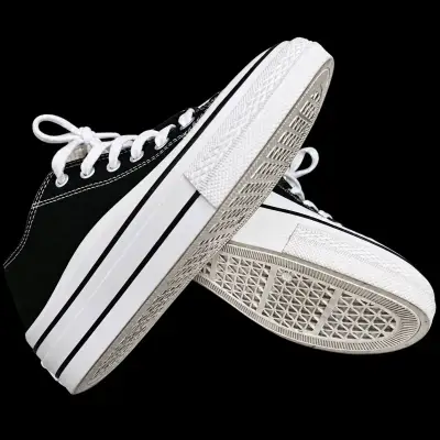 Zapatillas negras de lona estilo clásico t 40 - miniatura 1
