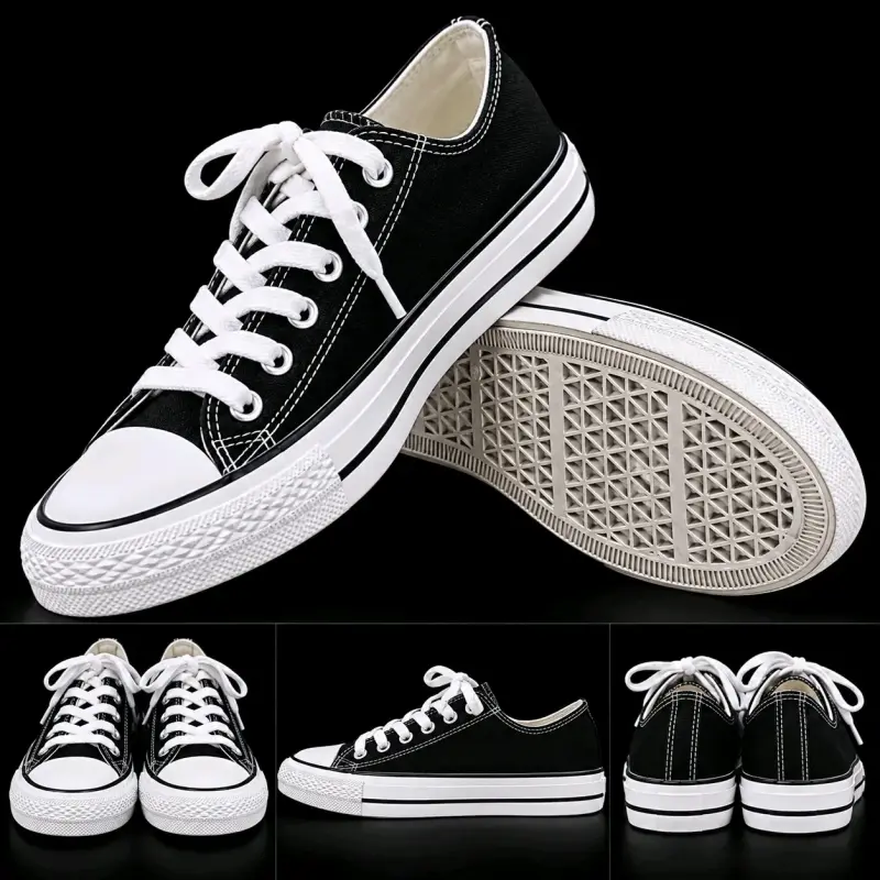 Zapatillas negras de lona estilo clásico t 40 - 2