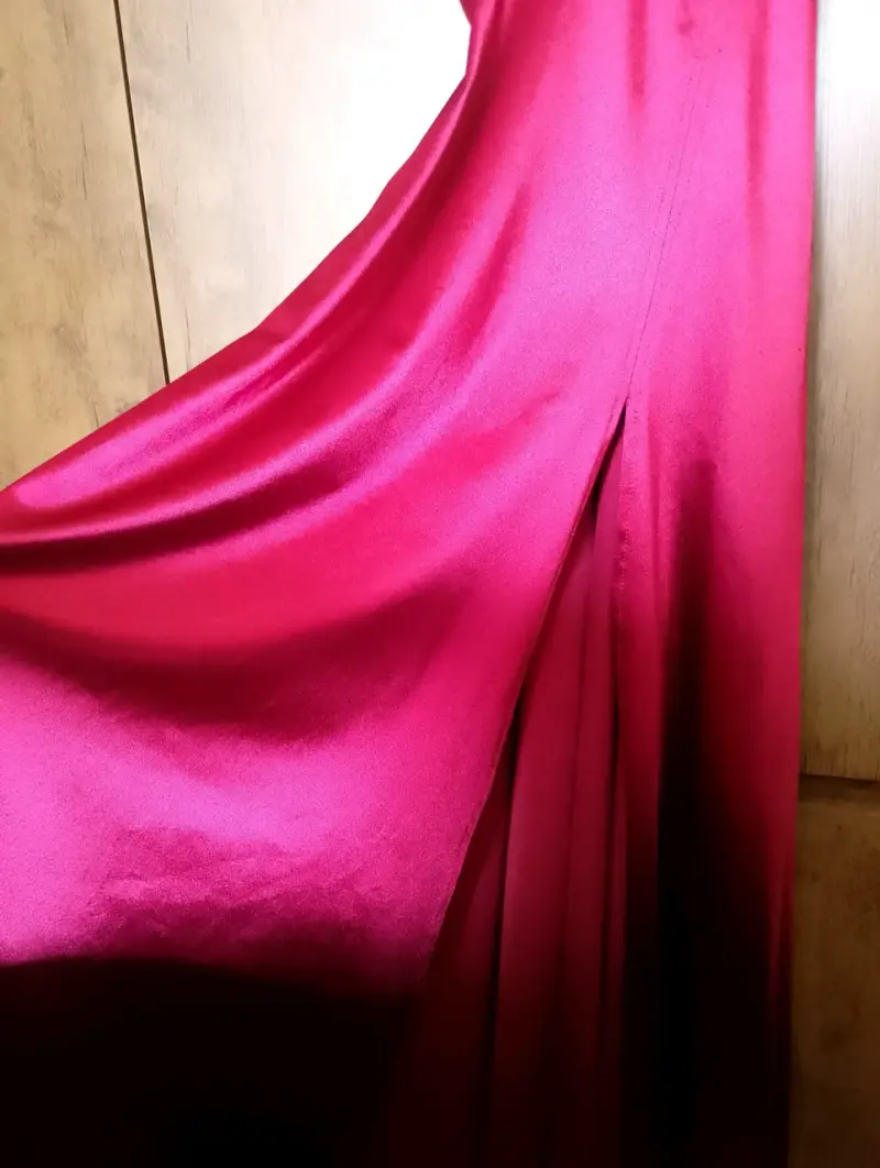 Vestido largo rojo con encaje y tirantes/ 1 uso. - 3