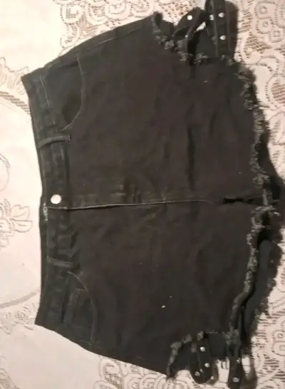 Shorts de mezclilla negros - miniatura 1