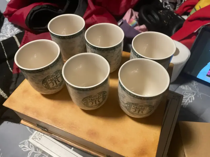 Juego de 6 tazas de té con diseño oriental - 3
