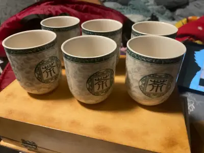 Juego de 6 tazas de té con diseño oriental - miniatura 4