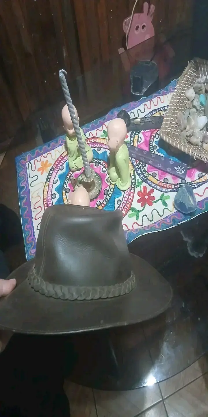 Sombrero vaquero de cuero marrón - 2