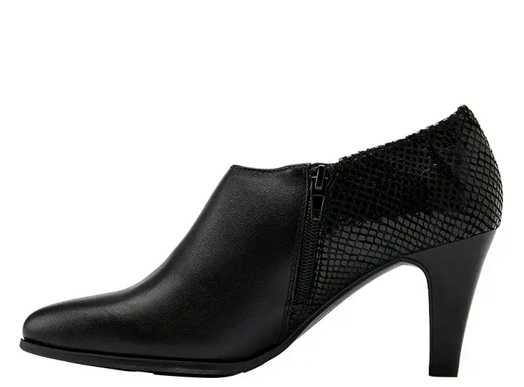 Zapatos de Tacón Negro con Detalle de Serpiente - 2