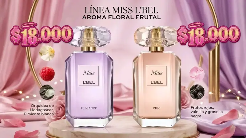 Perfume Miss L'Bel Elegance y Chic 50ml