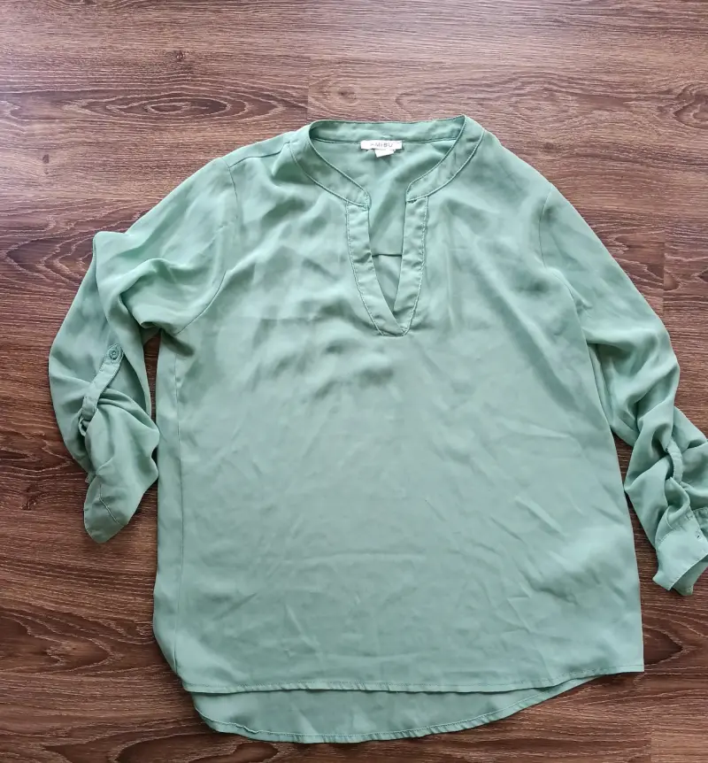 Blusa de mujer en colores mostaza y verde - 2