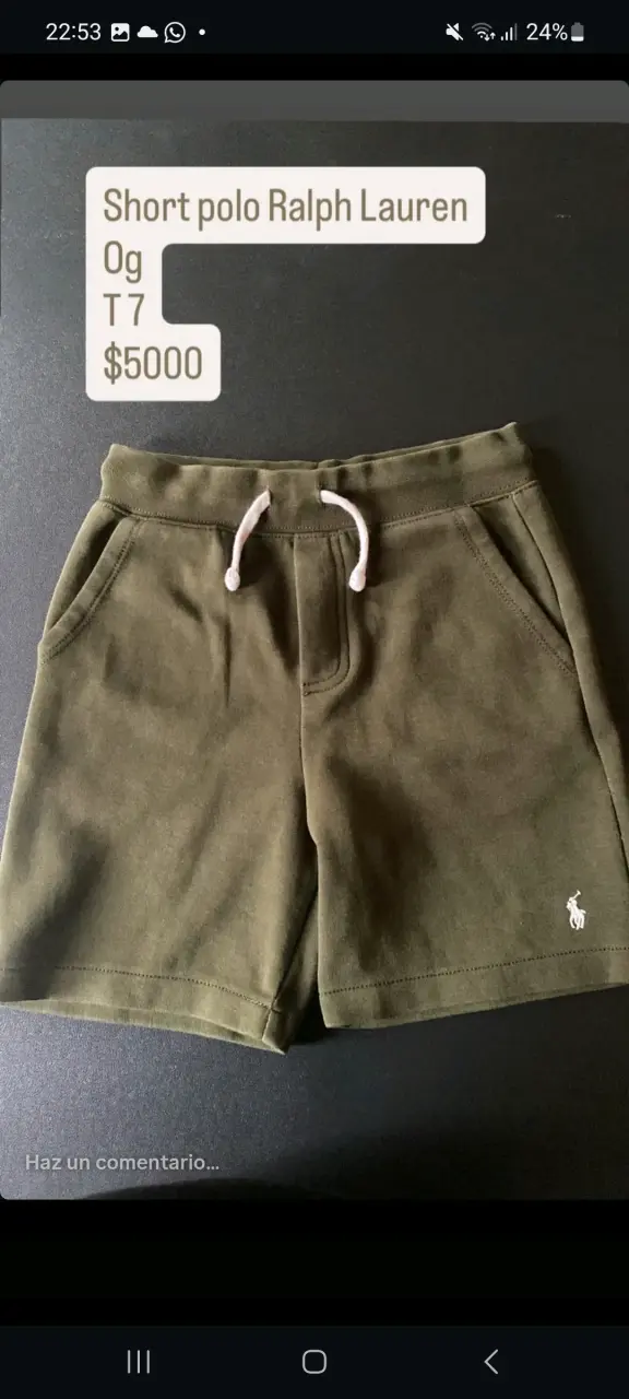 Short verde para niño Ralph Lauren