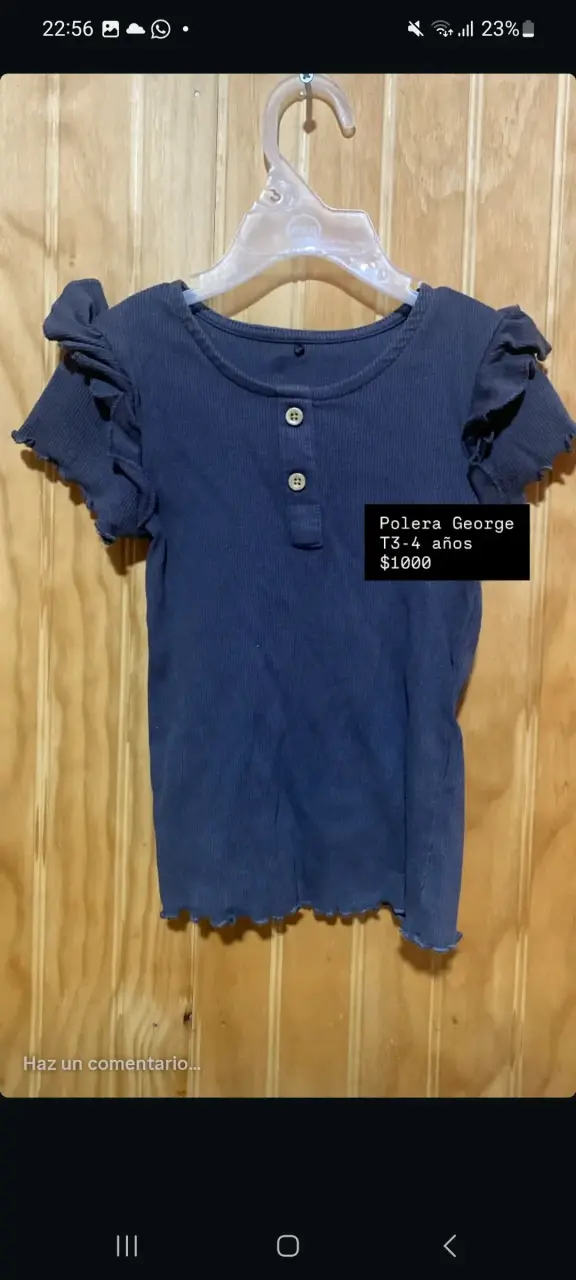Polera azul para niña George T3-4 años - 1