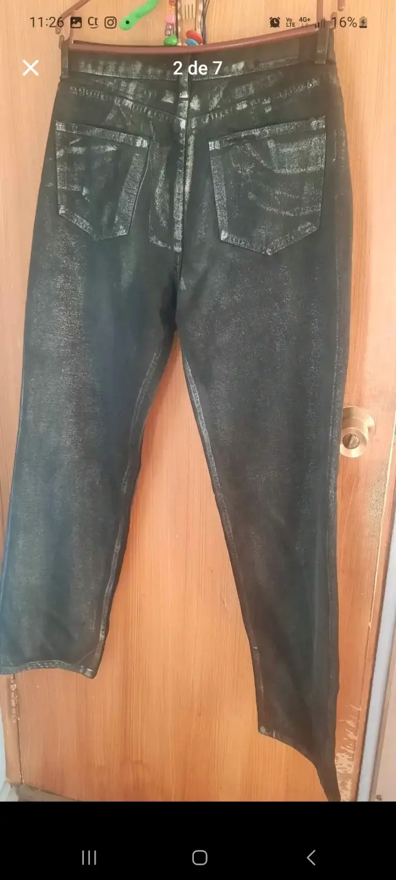 Jeans negros brillantes para mujer - 4