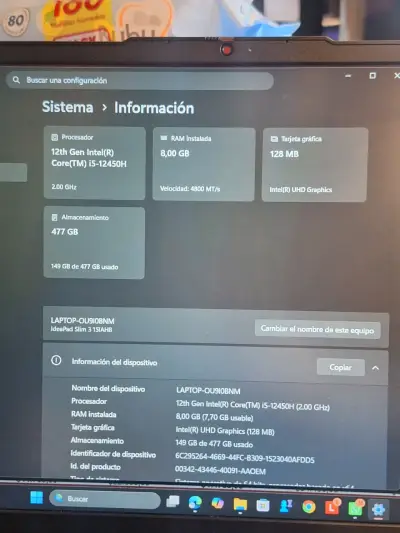 Laptop Lenovo IdeaPad 3i Intel Core i5 12va Gen - miniatura 3