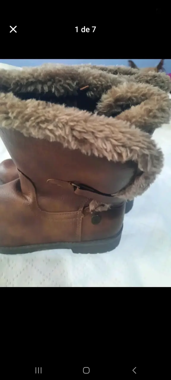 Botas de cuero marrón con forro de peluche