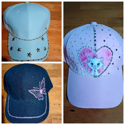 Gorras decorativas con pedrería y bordados - miniatura 1