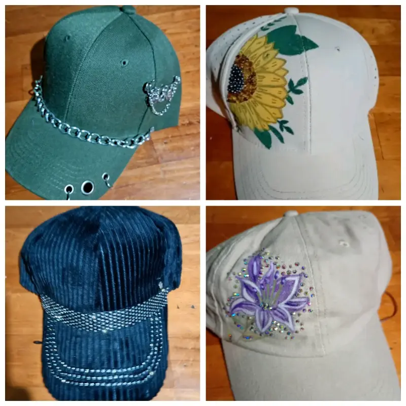 Gorras decorativas con pedrería y bordados - 2