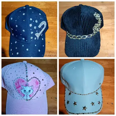 Gorras decorativas con pedrería y bordados - miniatura 3
