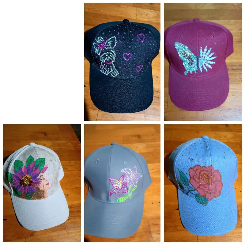 Gorras decorativas con pedrería y bordados - 4