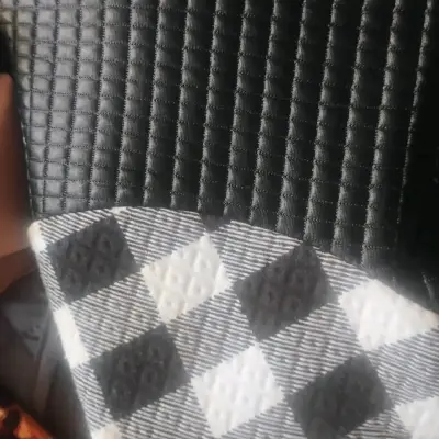 Chaqueta bomber negra con mangas a cuadros - miniatura 3