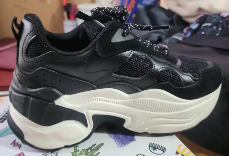 Zapatillas deportivas negras C/Moran con plataforma - 5
