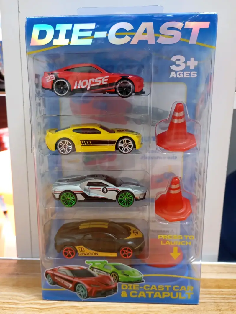 Set de autos de juguete Die-Cast con lanzador - 4