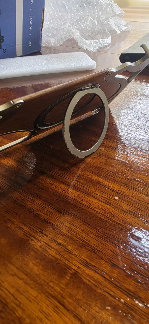 Soporte de madera y metal para teléfono - 2