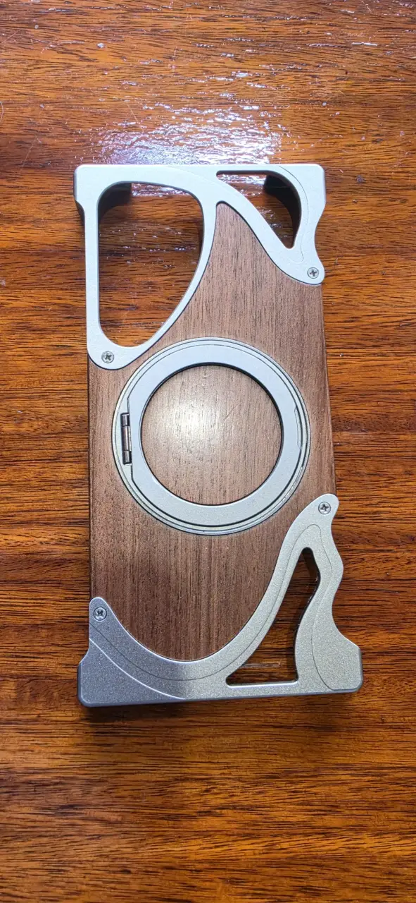 Soporte de madera y metal para teléfono - 4