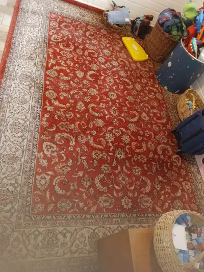 Alfombra persa roja con diseño floral - miniatura 1