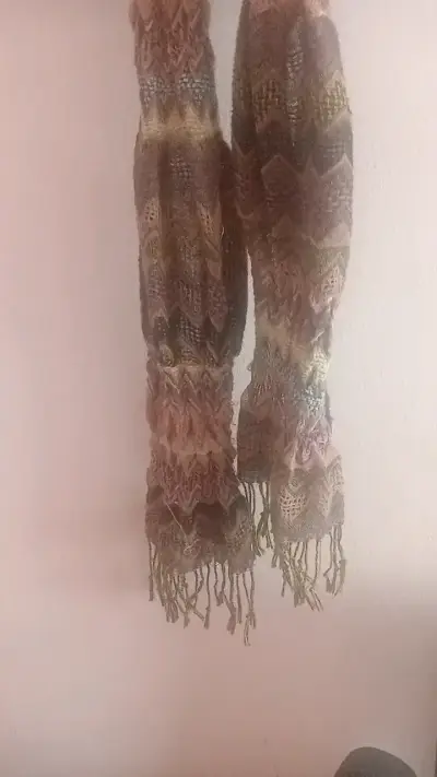 Bufanda de lana con diseño zigzag multicolor - miniatura 2