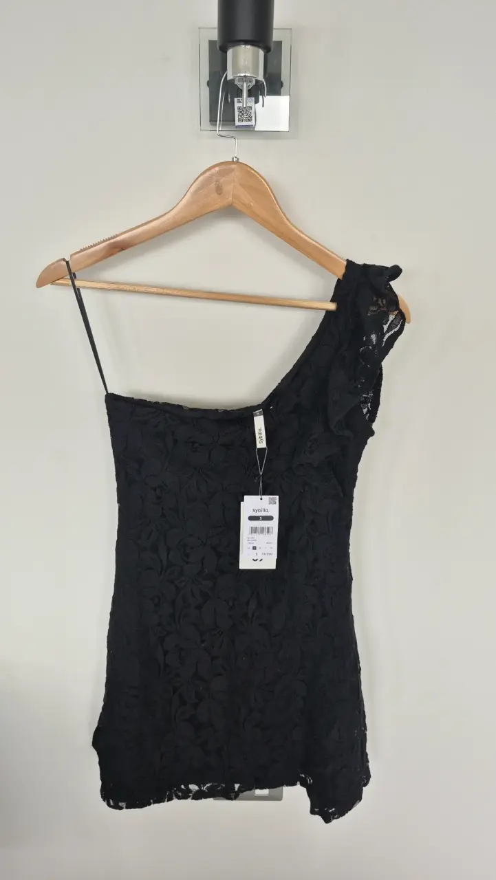 Vestido negro de encaje Sybilla talla S