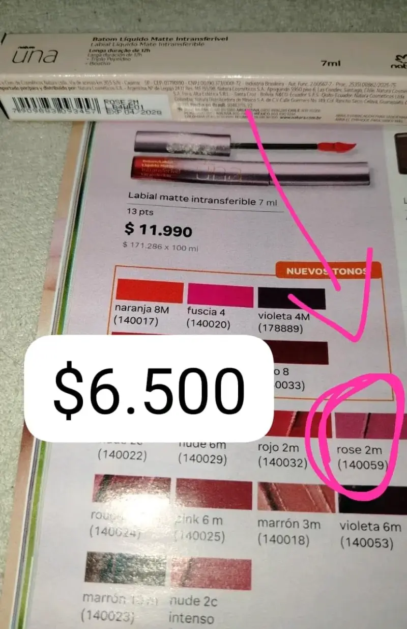 Labial Líquido Matte Natura Una Rose 2M