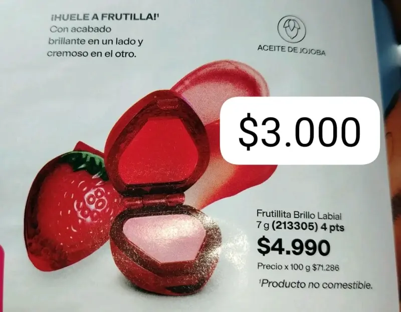Brillo labial Frutillita con aroma a frutilla