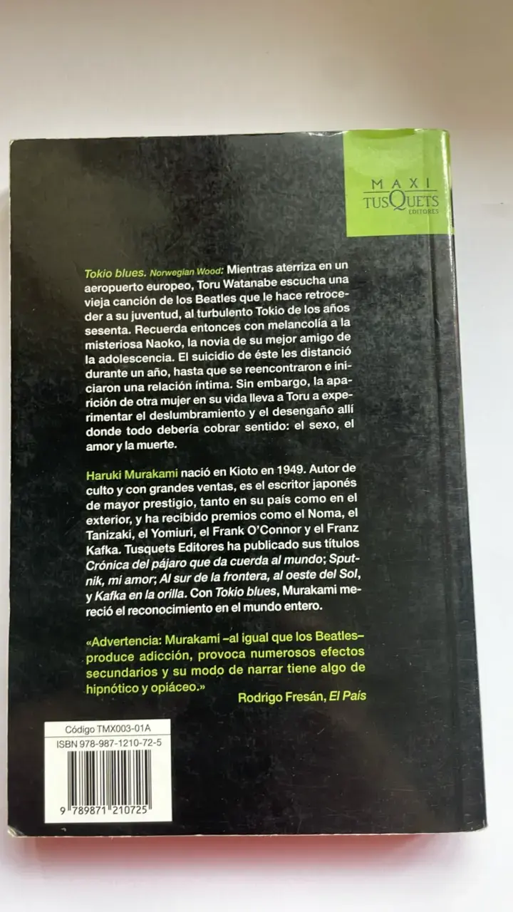 Libro Tokio Blues de Haruki Murakami - 2