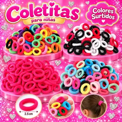 Coletas 400 unidades Colores Surtidos bebes Niñas - miniatura 1