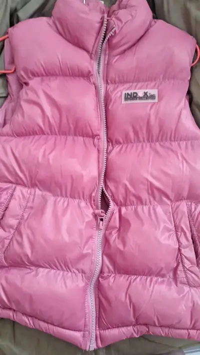 Chaleco acolchado rosa para niña Index Teen - miniatura 1