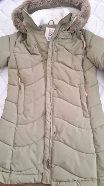 Parka verde con capucha de piel sintética Doo Australia - miniatura 1