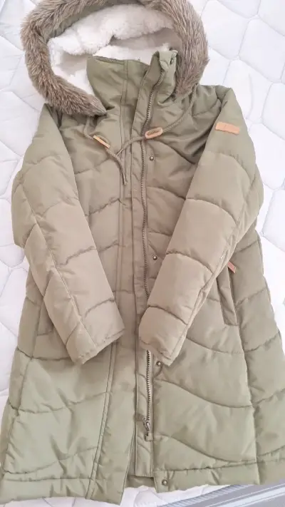 Parka verde con capucha de piel sintética Doo Australia - miniatura 4