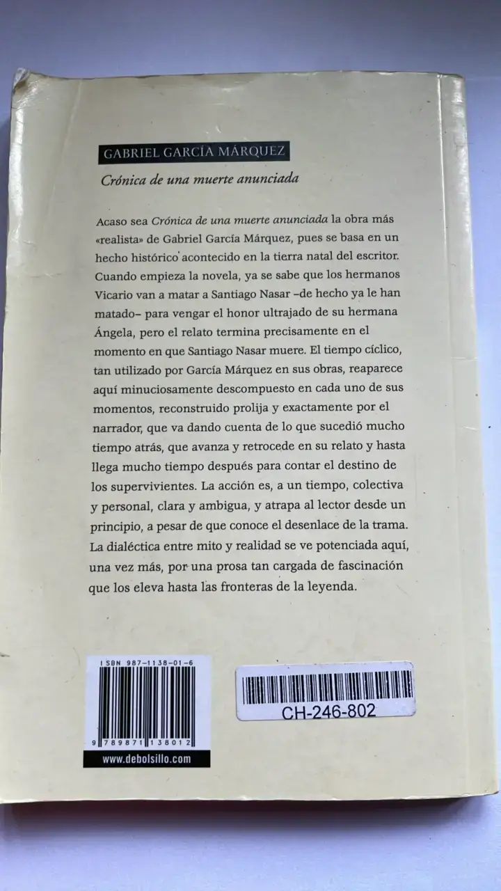 Libro Crónica de una Muerte Anunciada de Gabriel García Márquez - 2